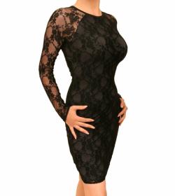 Black Lace Stretchy Dress