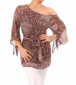 Chiffon One Shoulder Tunic Top