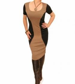 Mocha Block Colour Shift Dress