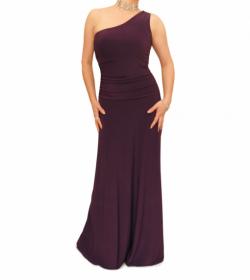 Purple One Shoulder Long Evening Dress