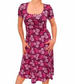 Pink Floral Print Tea Dress