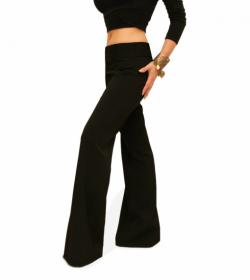 Black Smart Flared Trousers