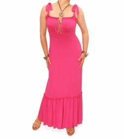 Hot Pink Gypsy Style Maxi Dress