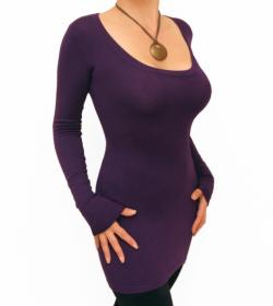 Purple Scoop Neck Jumper