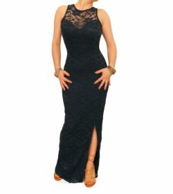 Navy Blue Lace Maxi Dress