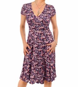 Purple Ditsy Print Tea Dress