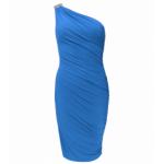 Blue Figure Hugging Diamante Dress