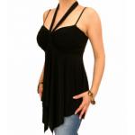 Black Strappy Halter Neck Tunic Top