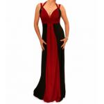 Red and Black Long Evening Dress