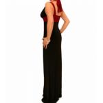 Red and Black Long Evening Dress