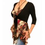 Black Three Quarter Sleeve Shrug