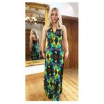 Blue and Turquoise Halter Maxi Dress