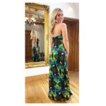 Blue and Turquoise Halter Maxi Dress