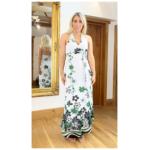 Green and White Floral Maxi Dress