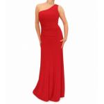 Red One Shoulder Long Evening Dress