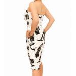 White and Black Fully Lined Bustier Dress