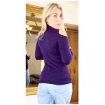 Purple Cold Shoulder Polo Neck Jumper