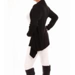 Black Ribbed Waterfall Cardigan