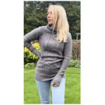 Grey Cable Knit Long Jumper