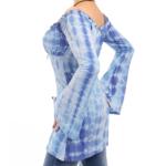Blue Tie Dye Gypsy Style Bell Sleeve Top