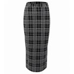 Checked Midi Pencil Skirt