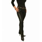 Black Biker Style Skinny Jeggings