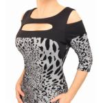 Animal Print Cold Shoulder Top