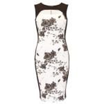 Ivory Floral Cut Out Keyhole Dress