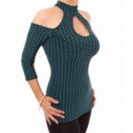 Black and Teal Cut Out Choker top