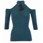 Black and Teal Cut Out Choker top