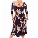 Plum Floral A Line Dress