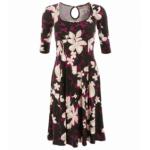 Plum Floral A Line Dress