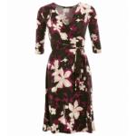 Plum Floral Print Wrap Dress