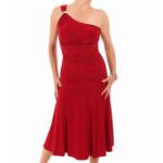 Red Crystal Diamante One Shoulder Cocktail Dress