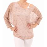 Pink Marl Batwing Top