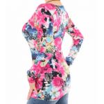 Floral Scoop Neck Stretchy Top