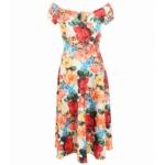 Vintage Floral Print Bardot Dress