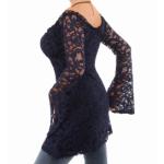 Navy Blue Crochet Lace off the Shoulder Top