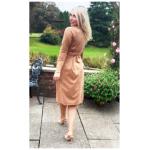 Camel Faux Suede Wrap Dress