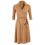 Camel Faux Suede Wrap Dress
