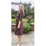 Chocolate Brown Faux Suede Wrap Dress