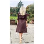 Chocolate Brown Faux Suede Wrap Dress