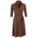 Chocolate Brown Faux Suede Wrap Dress