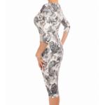 Grey and Ivory Floral Shift Dress