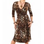 Animal Print Wrap Dress