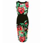 Black and Red Floral Shift Dress