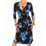 Blue Floral Wrap Dress