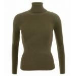 Khaki Polo Neck Clingy Jumper