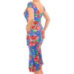 Blue Floral Flippy Hem Dress
