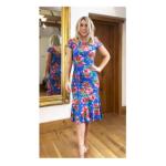 Blue Floral Flippy Hem Dress